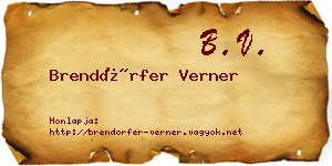 Brendörfer Verner névjegykártya